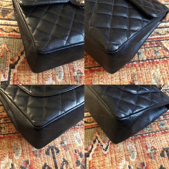 SOLD***Chanel Vintage Classic Jumbo Caviar Flap - Picture 9 of 13